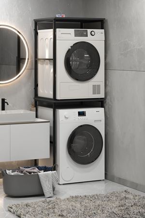 Bofigo Çamaşır Makinesi Dolabı Kurutma Makinesi Dolabı Metal Banyo Dolabı Seda Antrasit