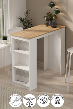 34-09-41 Kitchen Bar Table SAPPHIRE OAK-WHITE