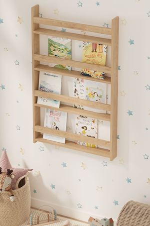 15-04-14 Montessori Bookshelf With 4 Shelves SAPPHIRE OAK