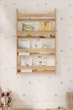 15-04-14 Montessori Bookshelf With 4 Shelves SAPPHIRE OAK