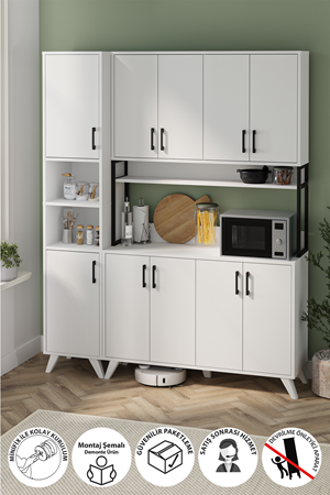 Bofigo Nergis + Defne Multi-Purpose Storage Cabinet Set WHITE