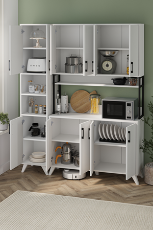 Bofigo Nergis + Defne Multi-Purpose Storage Cabinet Set WHITE