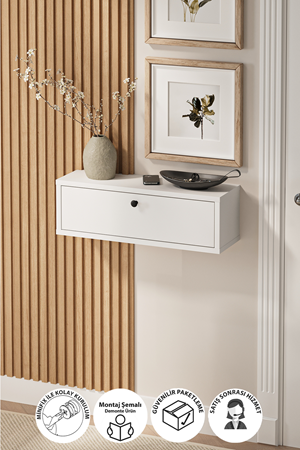 14-04-01 Bofigo Sude Wall-Mounted Console Table WHITE