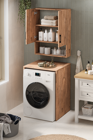 Bofigo Çamaşır Makinası Dolabı Kurutma Makinası Dolabı Banyo Dolabı Deniz Çam