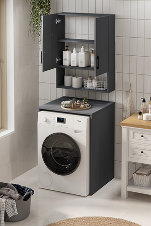 Bofigo Çamaşır Makinası Dolabı Kurutma Makinası Dolabı Banyo Dolabı Deniz Antrasit