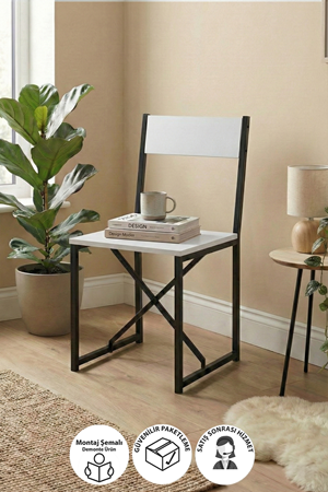 Bofigo Mutfak Seti Sandalyesi Mutfak Masası Sandalyesi Balkon Masası Sandalyesi Beyaz