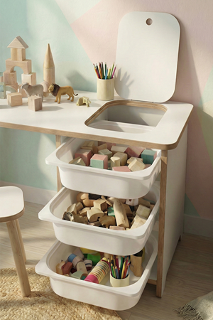 Bofigo Çocuk Çalışma Masası Oyun Masası Etkinlik Masası Aktivite Masası Seti 1 Masa + 1 Tabure Beyaz