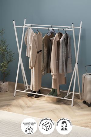 21-16-01 Star Metal Garment Rack WHITE