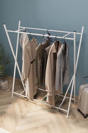 21-16-01 Star Metal Garment Rack WHITE