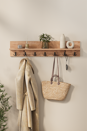 Bofigo Portmanto Duvar Askılığı Elbise Askılığı Yıldız Çam 91 Cm 