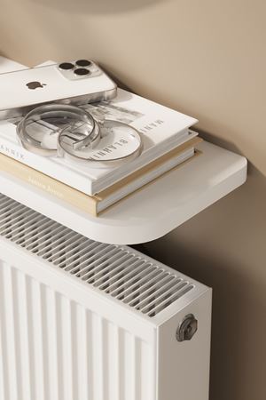 Bofigo Petek Üstü Raf Kalorifer Peteği Rafı Duvar Rafı Uçan Raf Dresuar 60 Cm Barcelona Beyaz