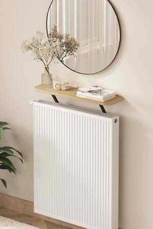 Bofigo Petek Üstü Raf Kalorifer Peteği Rafı Duvar Rafı Uçan Raf Dresuar 60 Cm Barcelona Safir Meşe