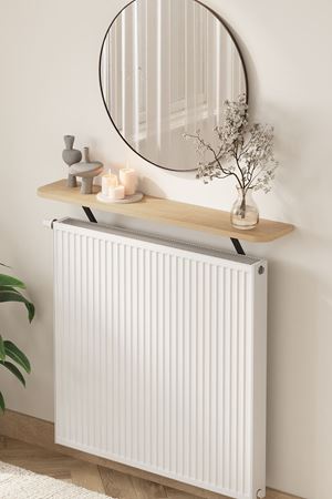 Bofigo Petek Üstü Raf Kalorifer Peteği Rafı Duvar Rafı Uçan Raf Dresuar 91 Cm Tokyo Safir Meşe