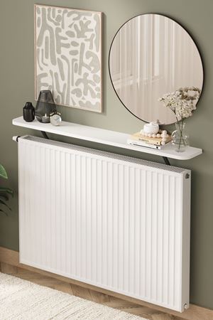 Bofigo Petek Üstü Raf Kalorifer Peteği Rafı Duvar Rafı Uçan Raf Dresuar 120 Cm Berlin Beyaz