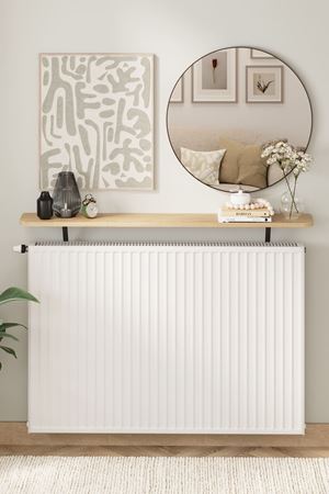 Bofigo Petek Üstü Raf Kalorifer Peteği Rafı Duvar Rafı Uçan Raf Dresuar 120 Cm Berlin Safir Meşe