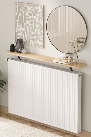 Bofigo Petek Üstü Raf Kalorifer Peteği Rafı Duvar Rafı Uçan Raf Dresuar 120 Cm Berlin Safir Meşe