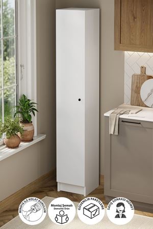 12-49-01 Multi-Purpose Cabinet with Door and 5 Shelves WHITE