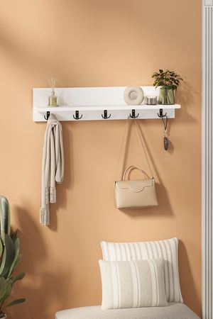 Bofigo Portmanto Duvar Askılığı Elbise Askılığı  Vega Beyaz 80 Cm