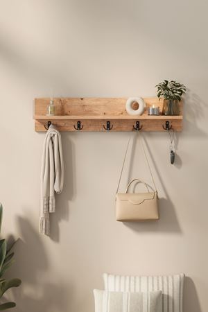 Bofigo Portmanto Duvar Askılığı Elbise Askılığı Vega Çam 80 Cm