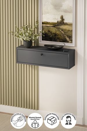 14-06-08 Bofigo Yağmur Wall-Mounted Console Table ANTHRACITE