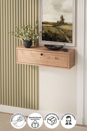 14-06-02 Bofigo Yağmur Wall-Mounted Console Table PINE