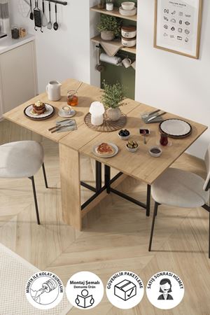 Bofigo Mutfak Masası Katlanır Masa Yemek Masası Mutfak Masası Viyana Safir Meşe