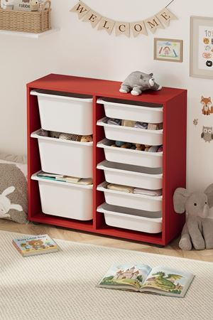 12-09-15 9 Baskets Multifunctional Cagla Cabinet Red