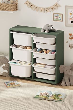 12-09-19 9 Baskets Multifunctional Cagla Cabinet Green