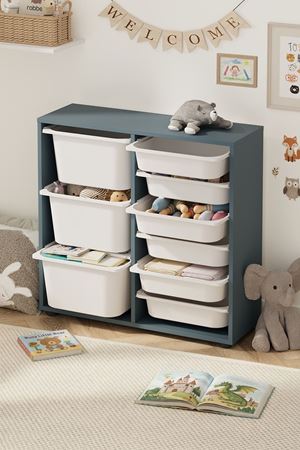12-09-16 9 Baskets Multifunctional Cagla Cabinet Blue