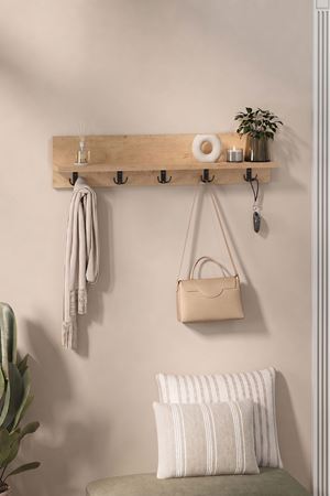 Bofigo Portmanto Duvar Askılığı Elbise Askılığı  Vega Safir Meşe 80 Cm