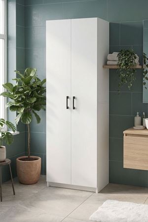 Bofigo 2 Kapaklı 6 Bölmeli Çok Amaçlı Dolap Çok Amaçlı Mutfak Dolabı Banyo Dolabı Yasemin Beyaz