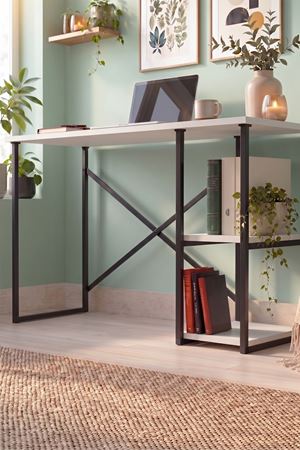 Bofigo 110x50 Cm 2 Raflı Çalışma Masası Bilgisayar Masası Ofis Masası Ders Masası Ümit Beyaz