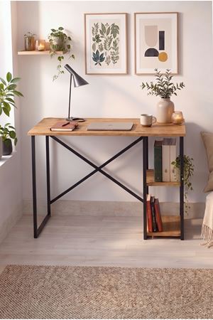Bofigo 110x50 Cm 2 Raflı Çalışma Masası Bilgisayar Masası Ofis Masası Ders Masası Ümit Çam