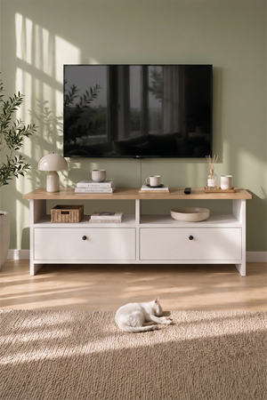 11-20-41 Santorini TV Stand / Modern Media Console Entertainment Center - Sapphire/White
