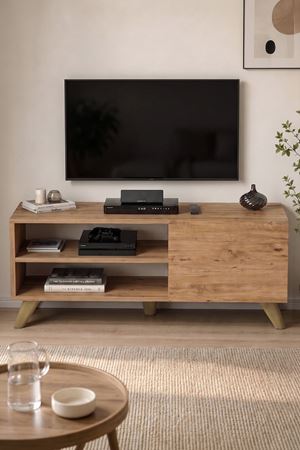 11-10-02 TV Stand with Doors and Shelves, 100 cm PINE