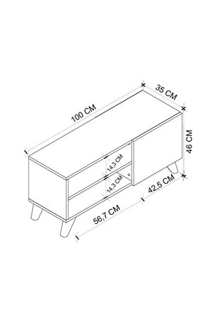 11-10-01 TV Stand with Doors and Shelves, 100 cm WHITE