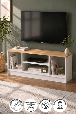 11-22-41 Bofigo Bahama 120 cm Compact TV Stand / Modern Media Console - Sapphire/White
