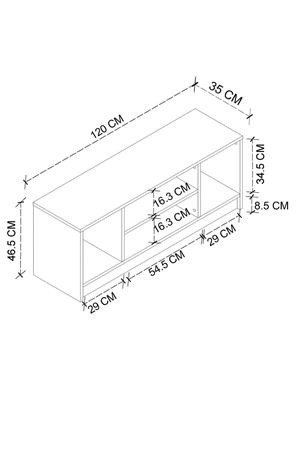 11-22-41 Bofigo Bahama 120 cm Compact TV Stand / Modern Media Console - Sapphire/White