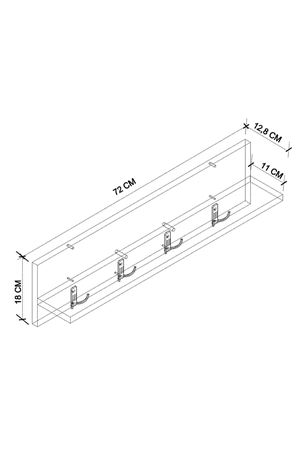 Bofigo Portmanto Duvar Askılığı Elbise Askılığı Raflı Duvar Askılığı Sirius Çam 72 Cm 