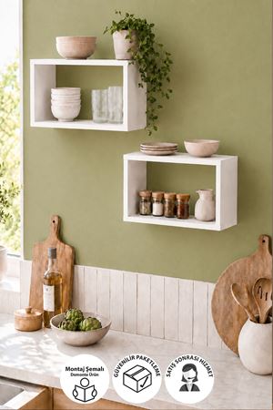 13-35-01 Vista Compact Floating Wall Shelf / Small Display Organizer (White)