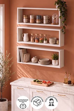 13-36-01 Horizon Floating Wall Shelf / Modern Wall-Mounted Organizer (White)