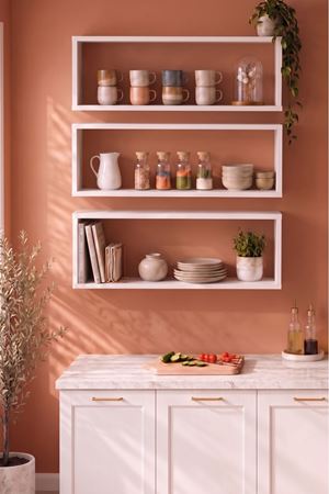13-36-01 Horizon Floating Wall Shelf / Modern Wall-Mounted Organizer (White)