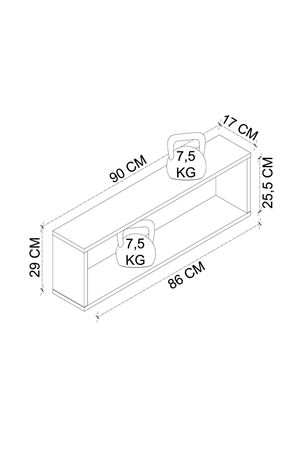 13-36-01 Horizon Floating Wall Shelf / Modern Wall-Mounted Organizer (White)