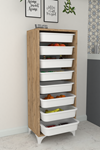 Bofigo 8 Basket Kitchen Cabinet Multi-Purpose Cabinet Crisper Pine