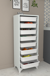 Bofigo 8 Basket Kitchen Cabinet Multi-Purpose Cupboard Crisper White