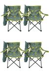 Bofigo 4 Pcs Camping Chair Folding Chair Garden Chair Picnic Beach Chair Patterned Gray