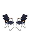 Bofigo 2 Pieces Folding Chair Camping Chair Balcony Chair Foldable Picnic and Garden Chair Navy Blue