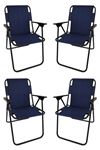Bofigo 4 Pcs Camping Chair Folding Chair Picnic Chair Beach Chair Navy Blue