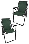 Bofigo 2 Pcs Camping Chair Folding Chair Picnic Chair Beach Chair Green