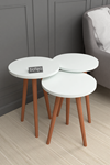 Bofigo Wooden Leg Nesting Table White